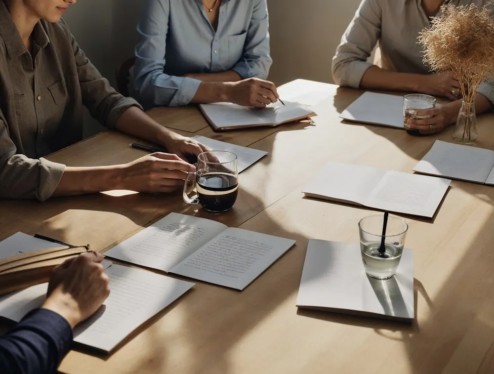 Wireframes and content blocks laid out on a design desk.